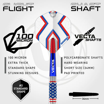 Darts Epix Series 90% Professional Tungsten Darts Set with Dart Flights and Dart Shafts (Stems) - Available Weights 18G Soft Tip 22G and 24G Steel Tip