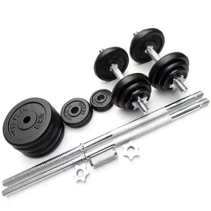 High-Quality 20Kg Painted Dumbbell Suit Can Be Turned into Barbell Adjustable Household Weight Lifting Squat Fitness Equipment.