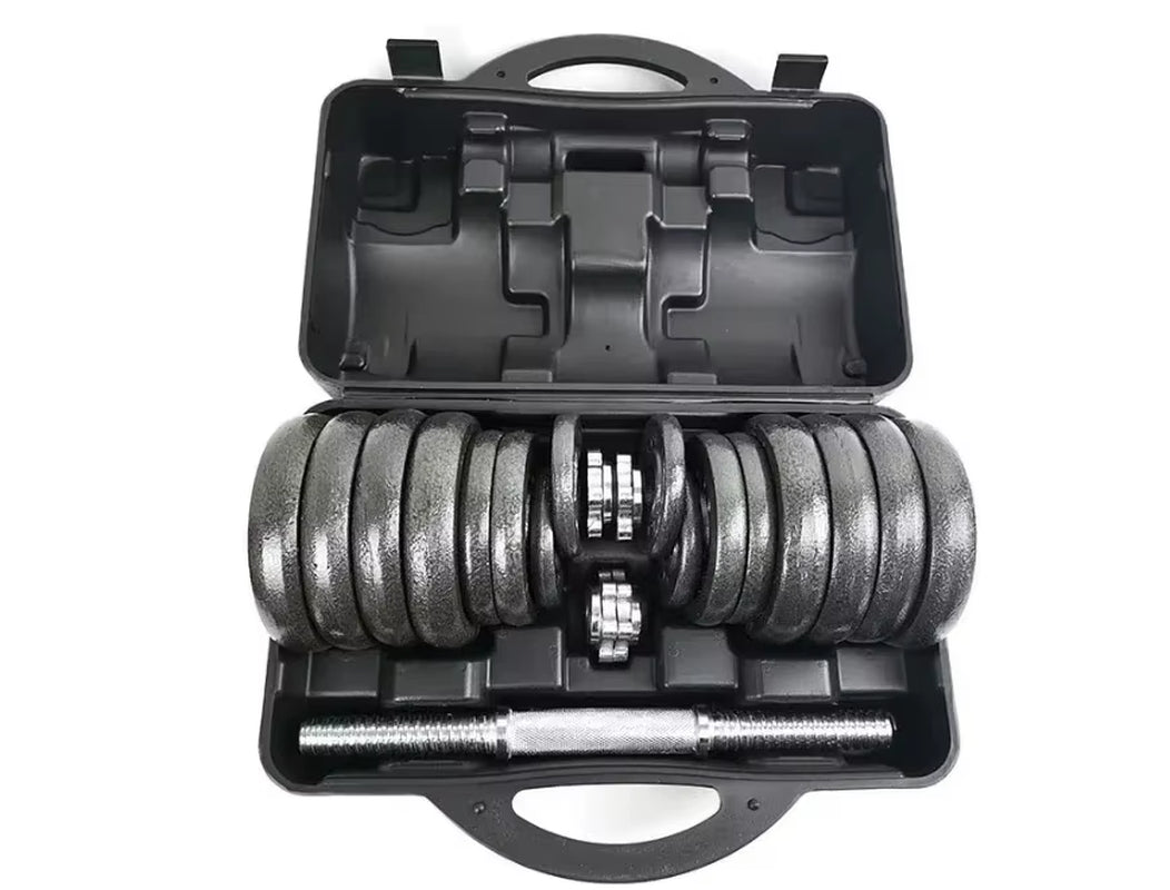 High-Quality 20Kg Painted Dumbbell Suit Can Be Turned into Barbell Adjustable Household Weight Lifting Squat Fitness Equipment.