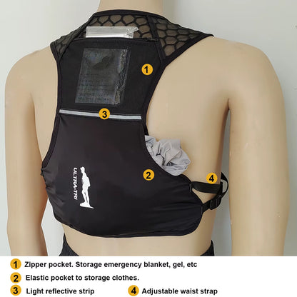 Hydration Trail Running Backpack Vest Unisex Lightweight Marathon Cycling Hikin Bag 2.5L