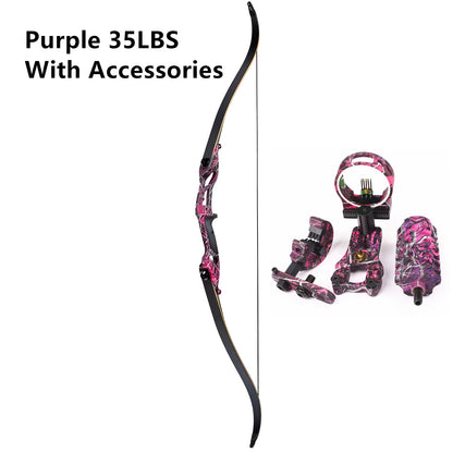 Recurve Bow JUNXING F179 Takedown Right Hand Bow 30-50Ibs Archery Black Limbs Handle Hunt Sport